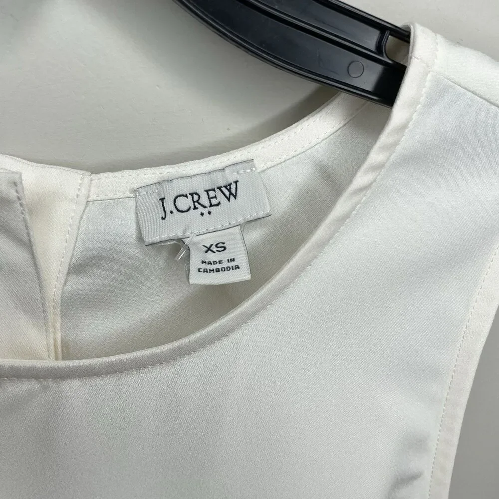 J.CREW Top Women XS Sleeveless Button-Back Shell NEW Ivory BY429 - Picture 4 of 11